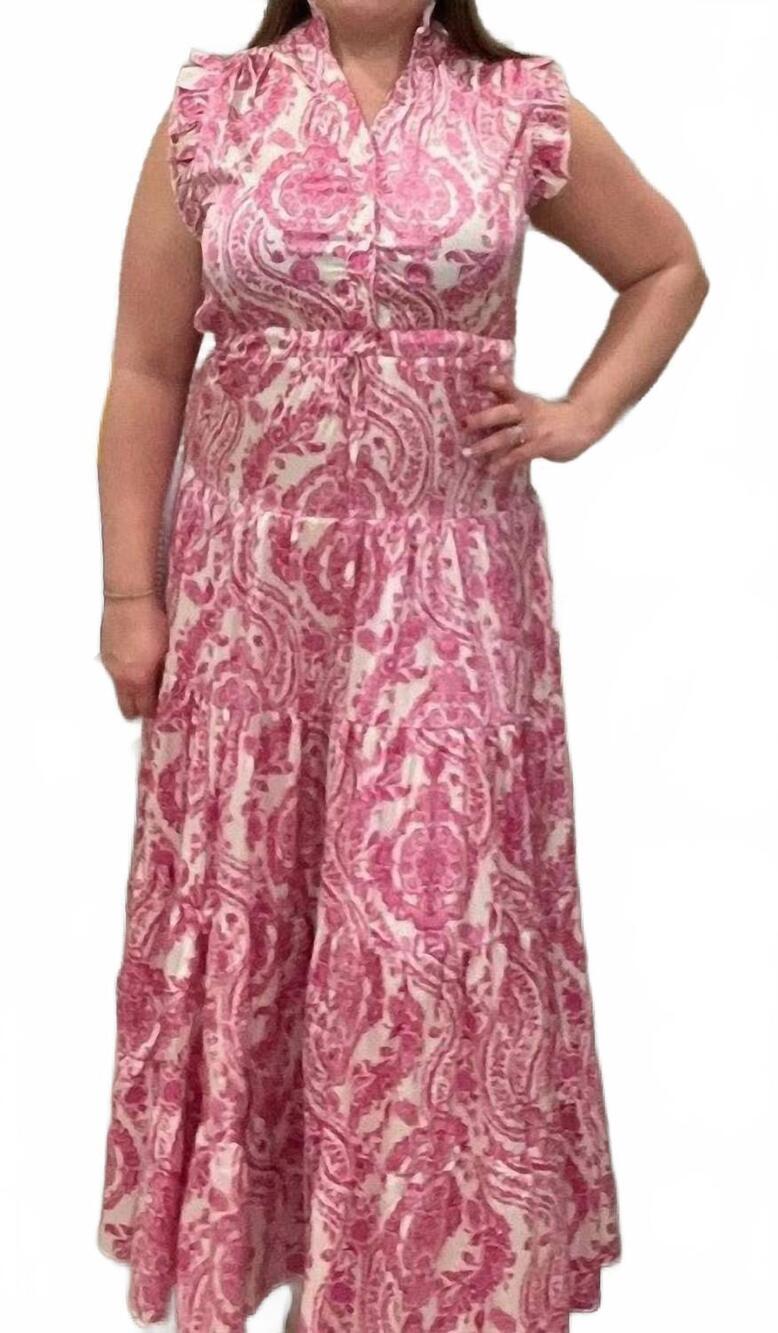 NEW PINCH paisley tiered maxi dress in pink